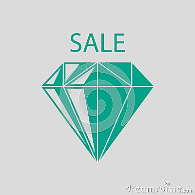 Dimond With Sale Sign Icon Vector Illustration