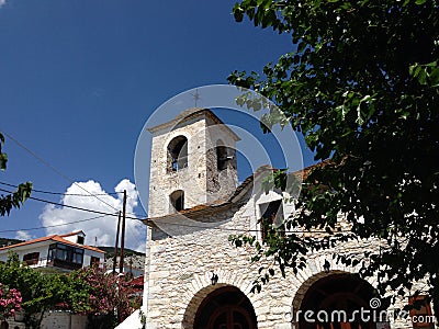 The Dimotiko Scholio Theologou Potou church Stock Photo