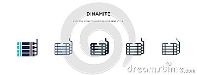 Dinamite icon in different style vector illustration. two colored and black dinamite vector icons designed in filled, outline, Vector Illustration