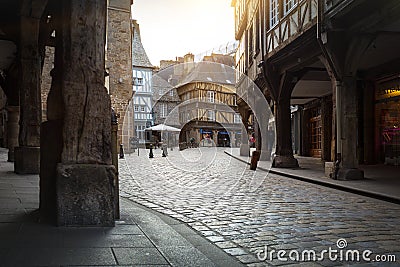 Beautiful streets in the Dinan Editorial Stock Photo