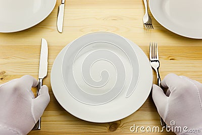 Diner serving / crisis concept Stock Photo