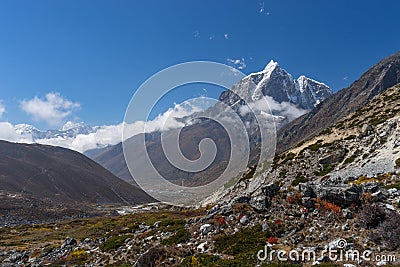 Dingboche village near Taboche peak, Everest region, Nepal Stock Photo