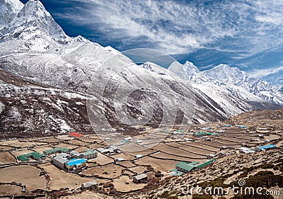 Dingboche village in Sagarmatha national park, Nepal Stock Photo