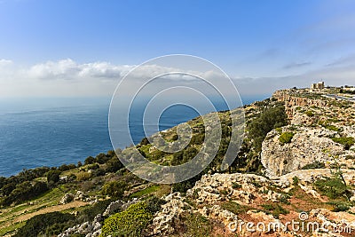 Dingli Cliffs seacoast Malta Stock Photo