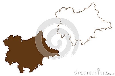 Dingolfing-Landau district Federal Republic of Germany, rural district Lower Bavaria, Free State of Bavaria map vector Vector Illustration