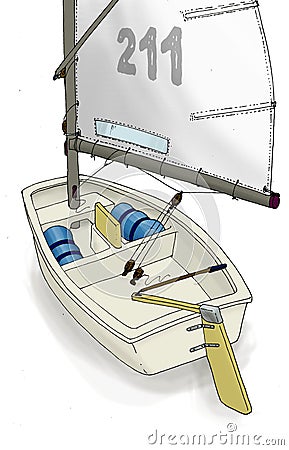 dingy sailboat stock illustration - image: 55730350