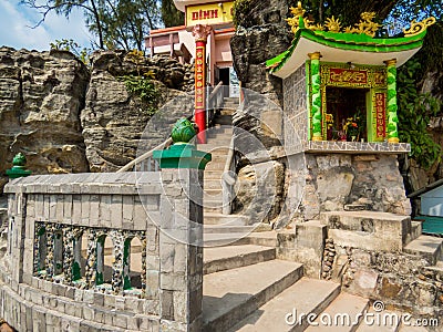 Dinh Cau Rock Temple, Phu Quoc, Vietnam Editorial Stock Photo