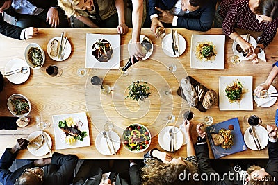 Dining Businessmen Businesswomen Cafe Relax Concept Stock Photo