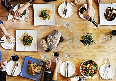 Dining Businessmen Businesswomen Cafe Relax Concept Stock Photo