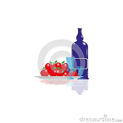 Dining composition. Vector illustration. Vector Illustration