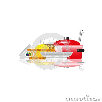 Dining composition. Vector illustration. Vector Illustration