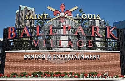 Dining and Entertainment at Ballpark Village, Downtown St. Louis, Missouri. Editorial Stock Photo