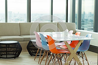 Dining and living room colorful chair Stock Photo