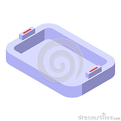 Dining rectangle food tray icon isometric vector. Serving cookery platter Stock Photo