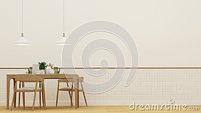 Dining room or cafe and frame for artwork - 3D Rendering Stock Photo