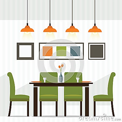 Dining room Vector Illustration