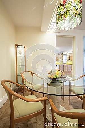 Dining room inside classic house Stock Photo