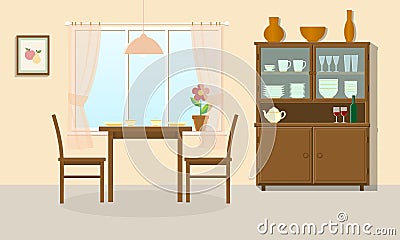 Dining room. Vector Illustration