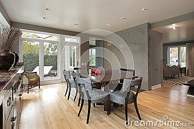 Dining room in luxury home Stock Photo