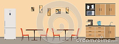 Dining room in the office Vector Illustration