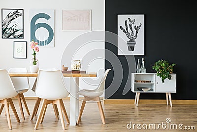 Dining room with plants Stock Photo