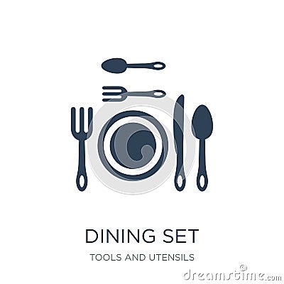 dining set icon in trendy design style. dining set icon isolated on white background. dining set vector icon simple and modern Vector Illustration