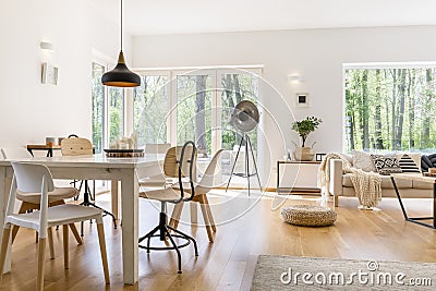 Dining space in lounge Stock Photo