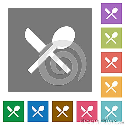 Dining square flat icons Stock Photo