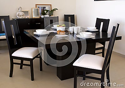 Dining table Stock Photo