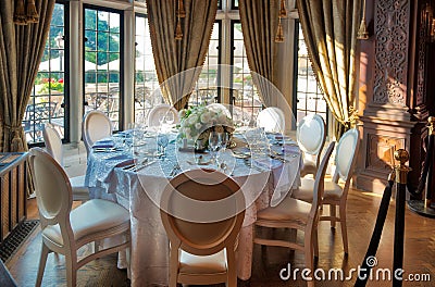 Dining Table at Casa Loma Toronto Stock Photo