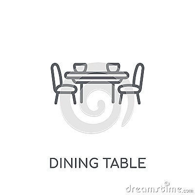Dining table linear icon. Modern outline Dining table logo conce Vector Illustration