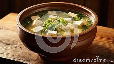 dinner bowl healthy food miso Cartoon Illustration