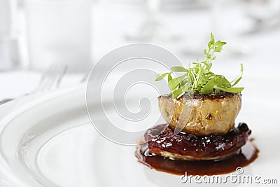 Dinner Entree With Garnish Stock Photo