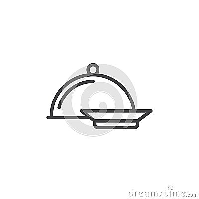 Dinner line icon, outline vector sign, linear style pictogram isolated on white Vector Illustration