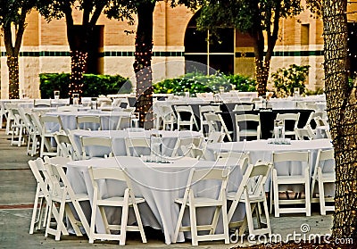 Dinner outdoor on campus Stock Photo