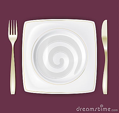 Dinner Plate Set 3 Vector Illustration