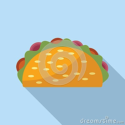 Dinner taco icon flat vector. Tacos menu Vector Illustration