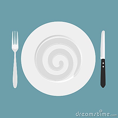 Dinner time. Flat design. Vector Illustration