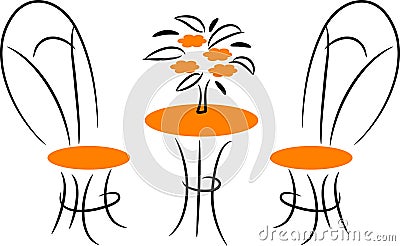 Dinning furniture Vector Illustration