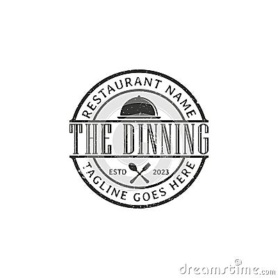 Dinning Restaurant Logo in Vintage Style Vector Illustration