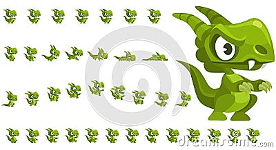 Animated cute game character for creating adventure games. Ð¡artoon creature. Vector Illustration