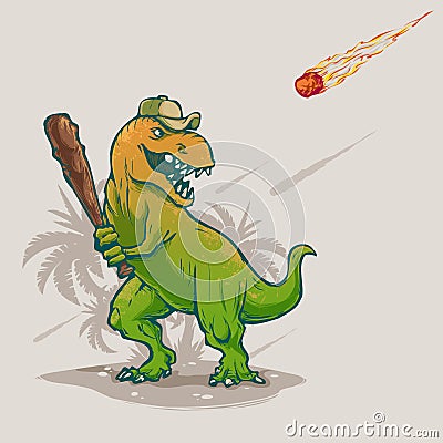 Dino baseball player Stock Photo