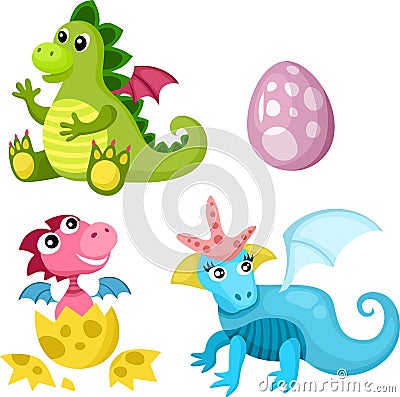 Dino set Vector Illustration