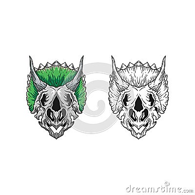 Dino Skull Concept illustration vector Design template Vector Illustration