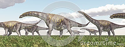 Dinosaur Argentinosaurus Cartoon Illustration