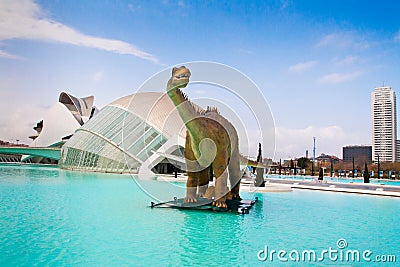 Dinosaur at The City of Arts and Sciences Valencia Spain Editorial Stock Photo