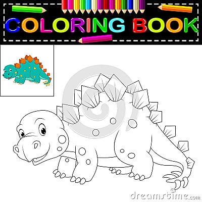 Dinosaur coloring book Vector Illustration