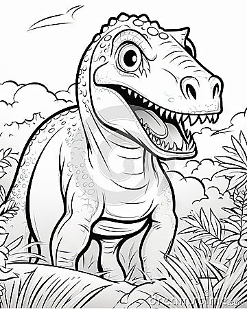 Dinosaur coloring pages for small kids Stock Photo