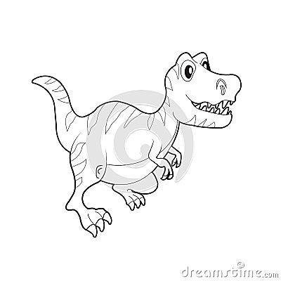 Dinosaur colouring page. Cute dinosaur coloring page. Cartoon dinosaur colouring page Vector Illustration