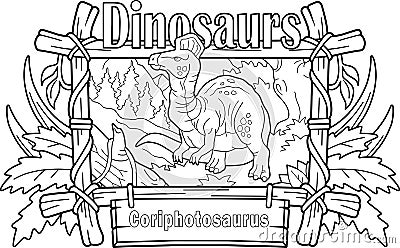 Dinosaur Corythosaurus, coloring book, contour illustration Vector Illustration